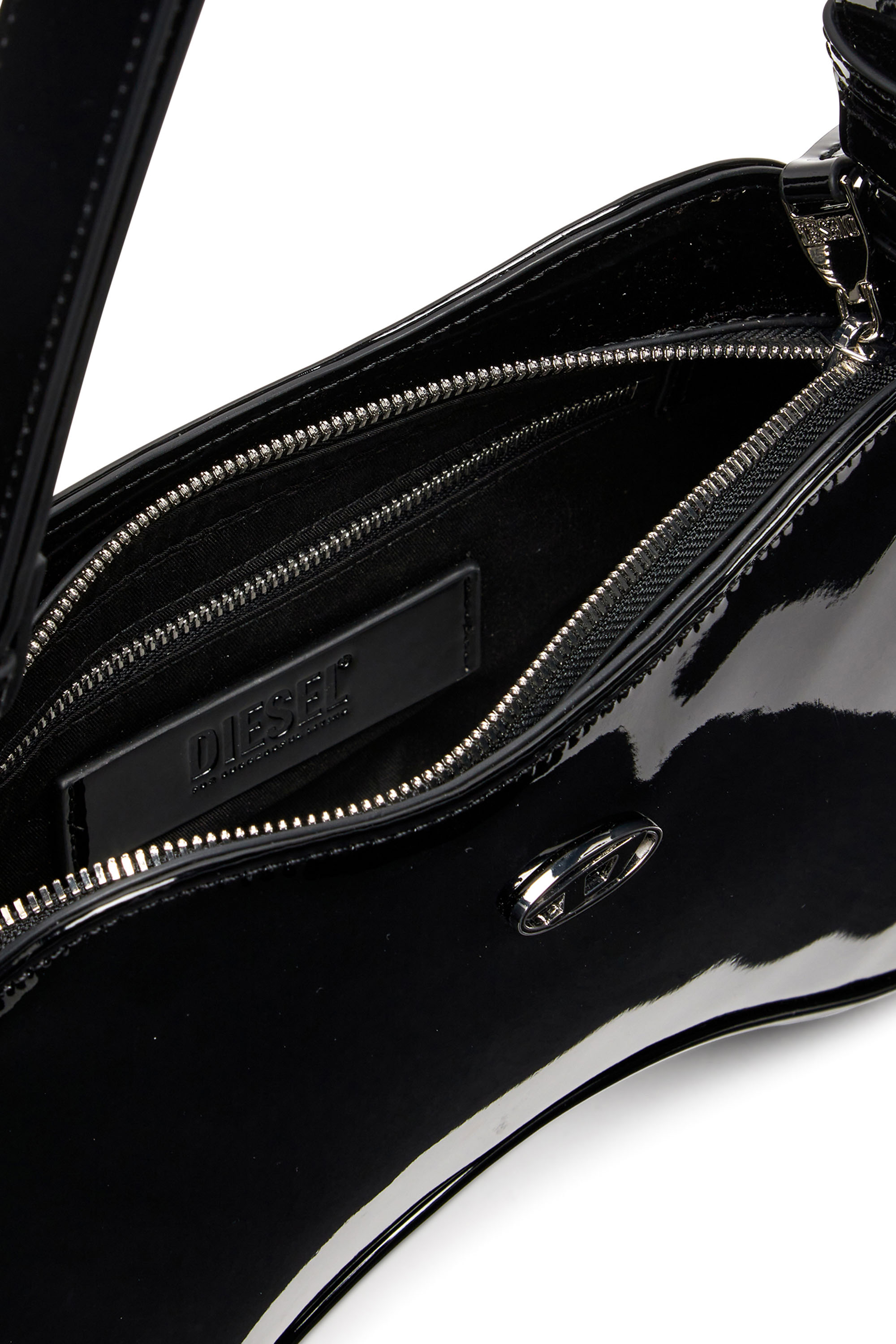 Diesel - PLAY SHOULDER, Play-Borsa a spalla lucida Donna in Nero - 4