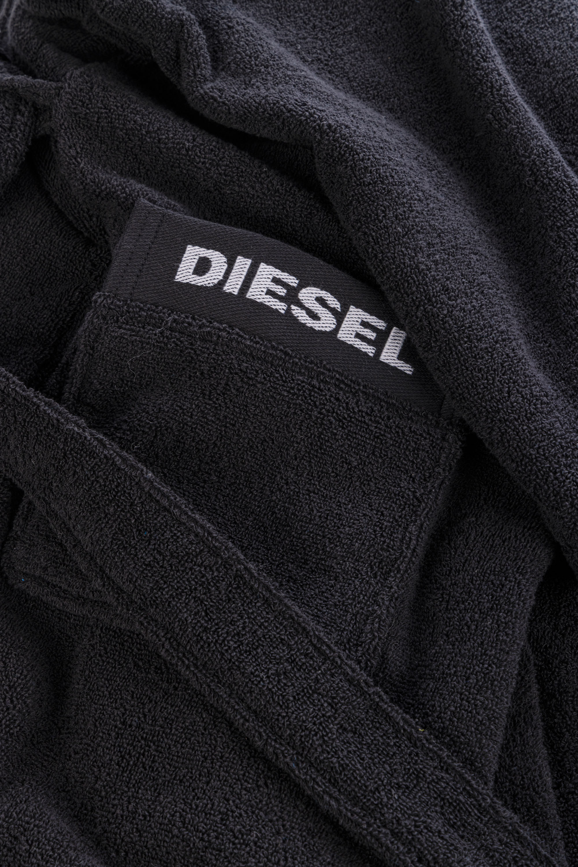Diesel - 1015125 LOGO-COTTON BATHROBE SIZE XL/XXL, Accappatoio in Spugna di Cotone, taglia XL/XXL Unisex in Nero - 2