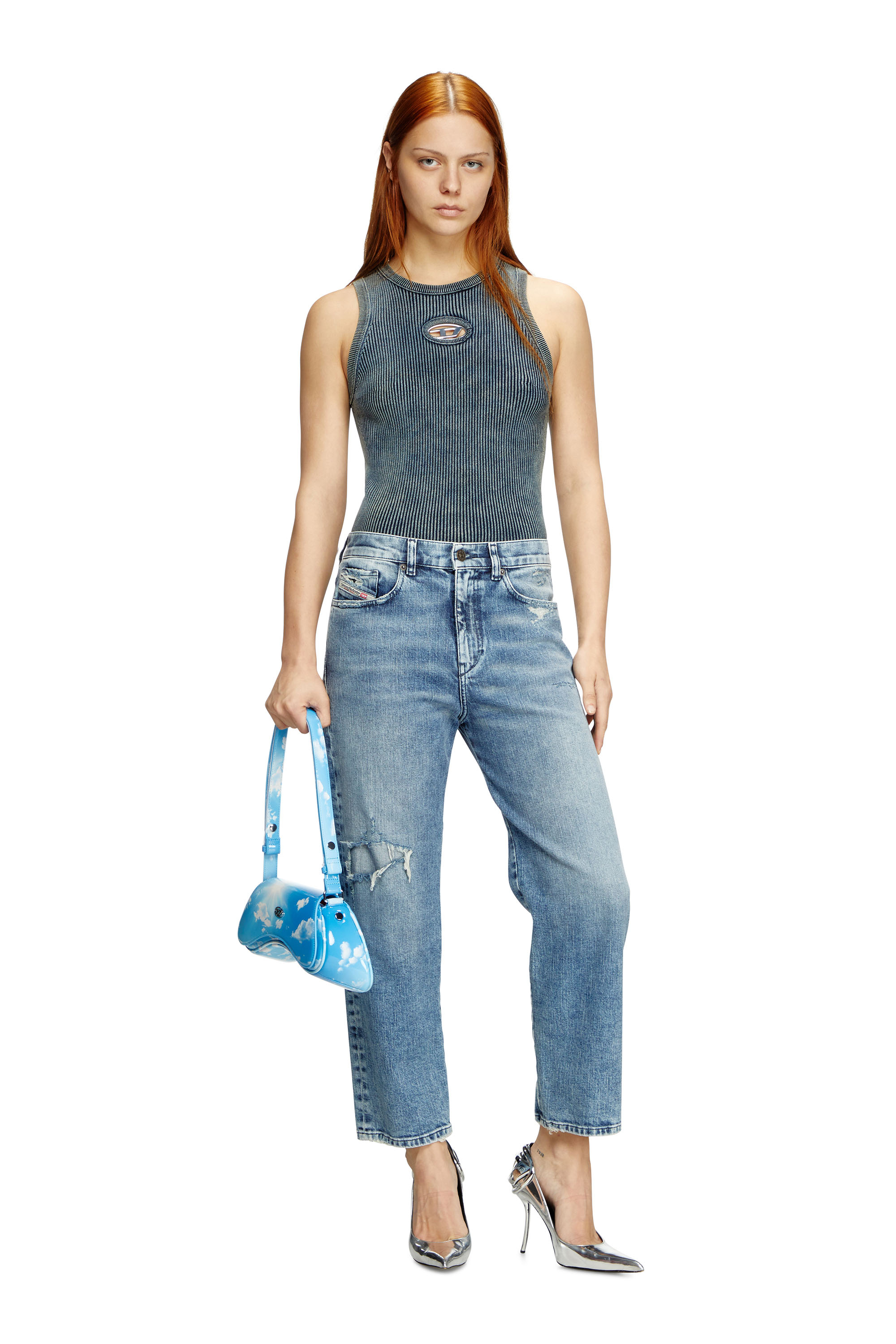 Diesel - PLAY CROSSBODY, Play-Borsa in PU stampato lucido Donna in Blu - 2