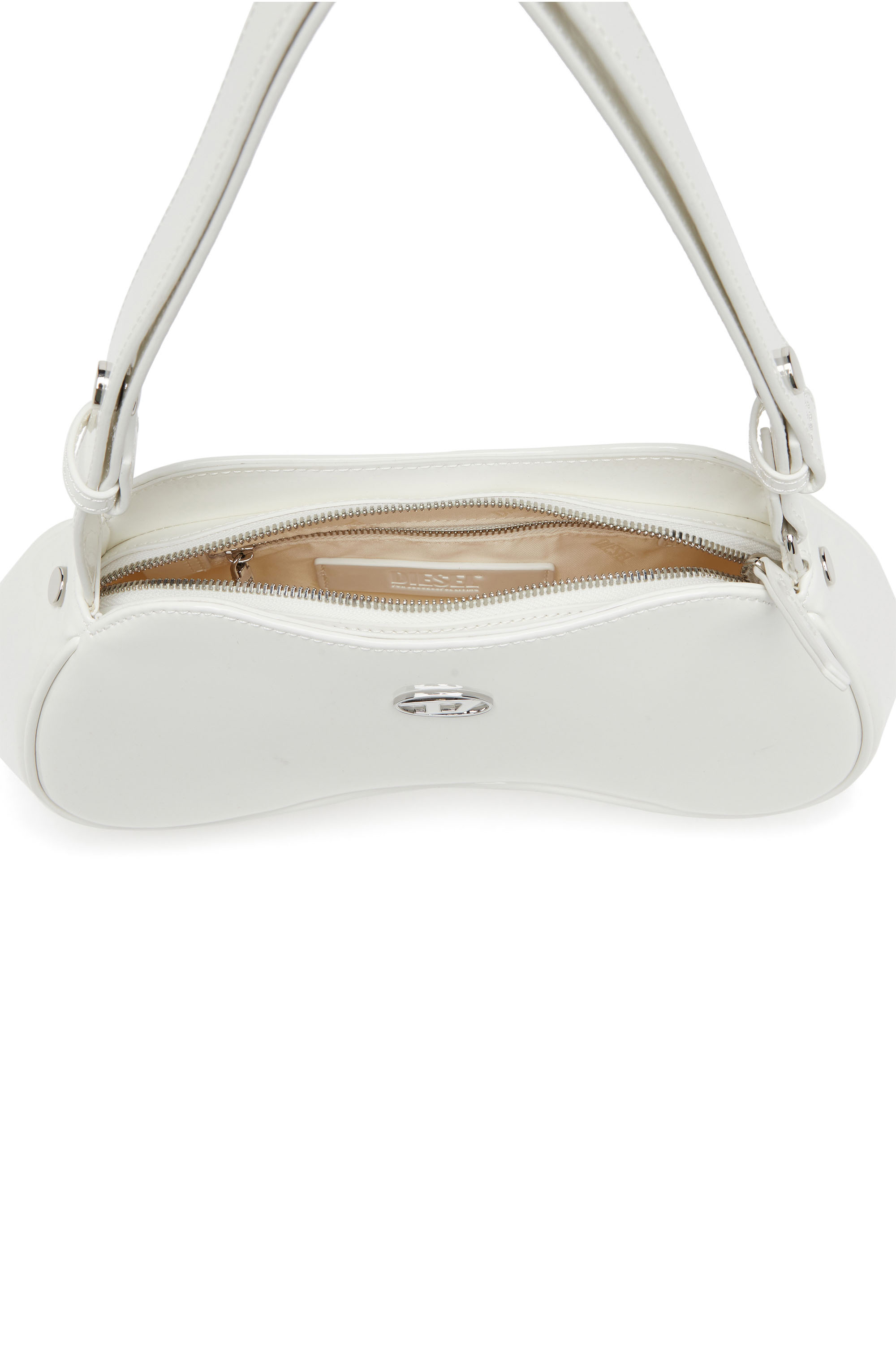 Diesel - PLAY SHOULDER, Play-Borsa a spalla lucida Donna in Bianco - 4