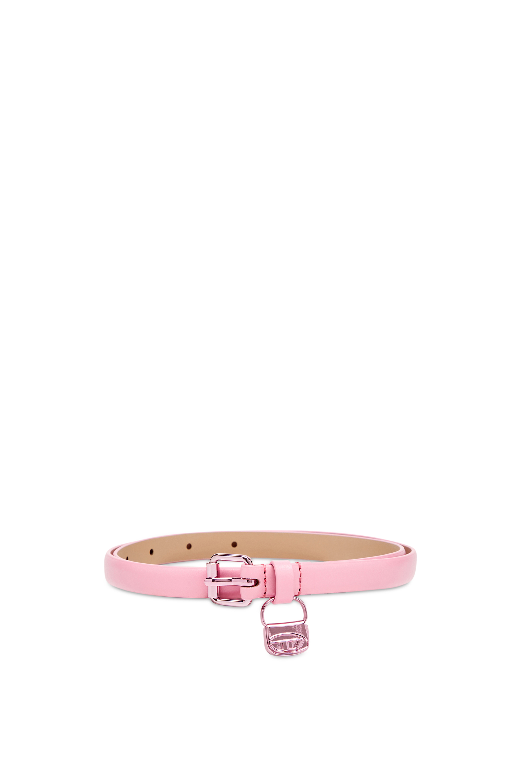 Diesel - B-CHARM HIP, Cintura 1.4 cm in pelle con charm 1DR Donna in Rosa - 1
