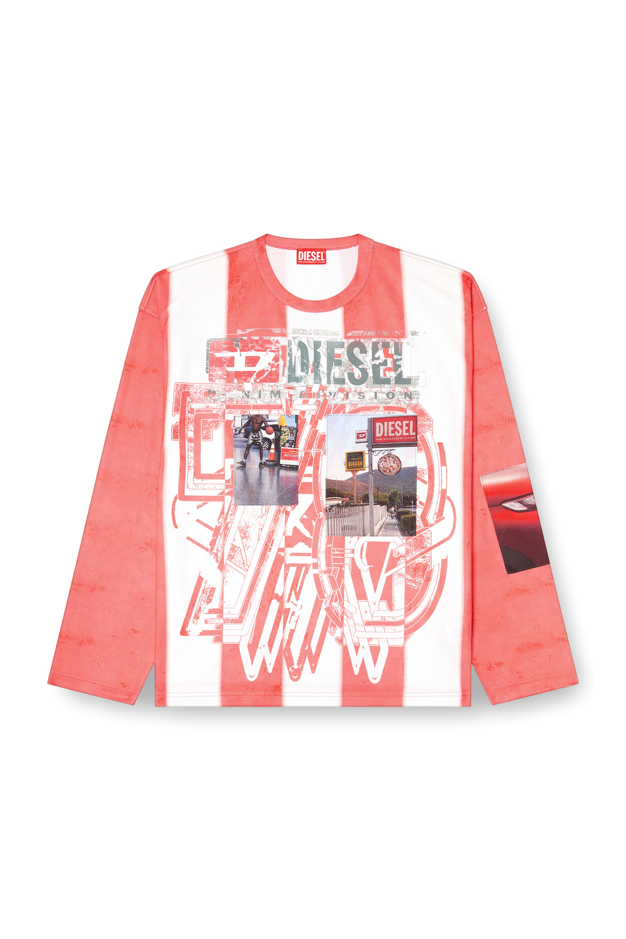 Diesel - T-RUBY, T-shirt a manica lunga con patch fotografiche Uomo in Multicolor - 3