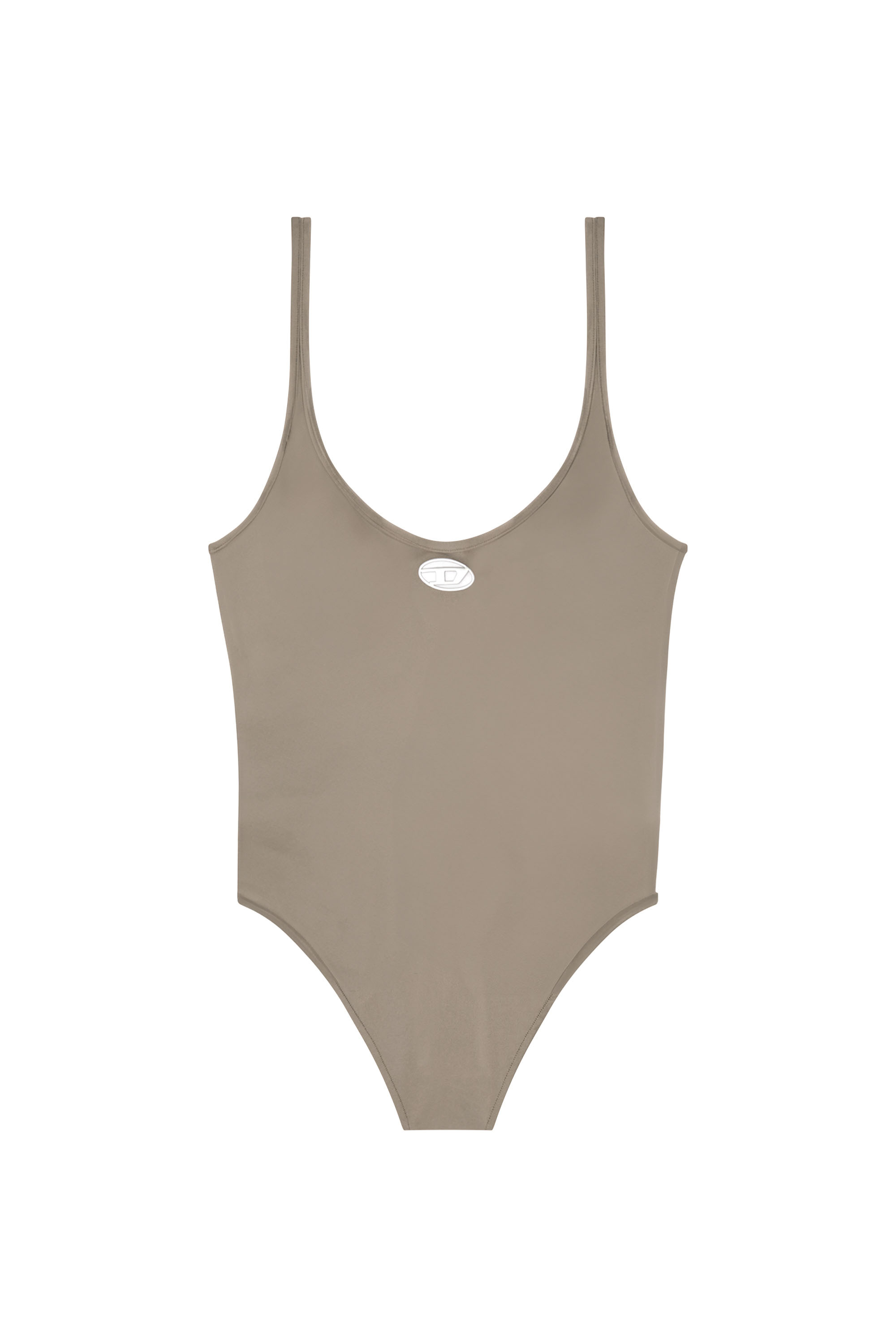 Diesel - MEGAN-UTLT, Body in microfibra con logo cut out Donna in Marrone - 4